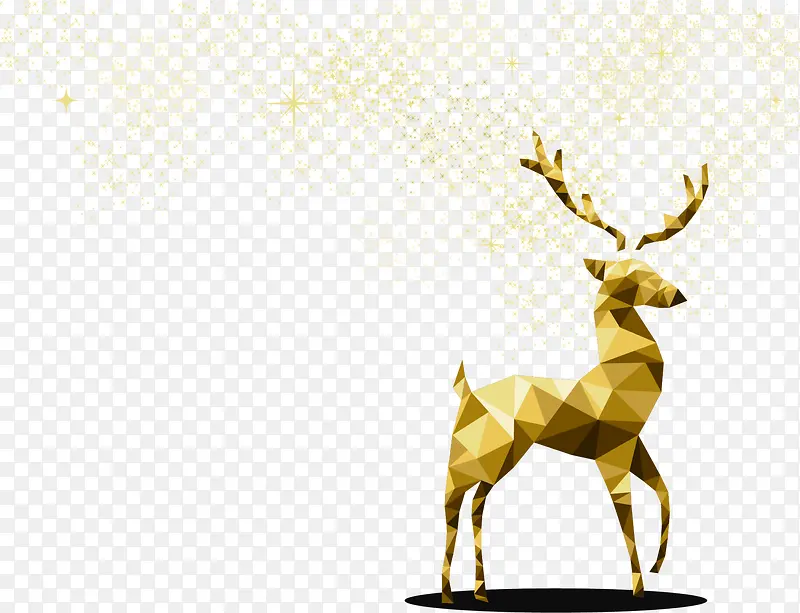 圣诞节金色折纸麋鹿