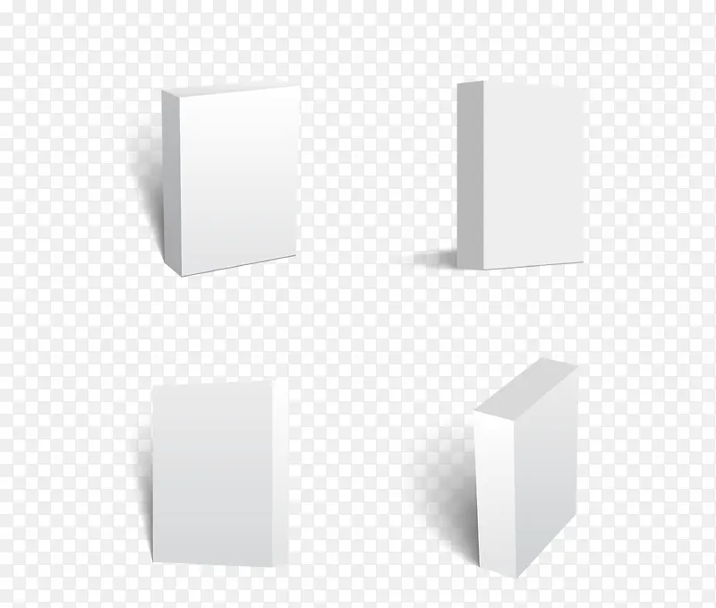 矢量白色长方体包装四组