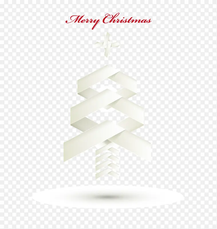 白色折纸圣诞树矢量图