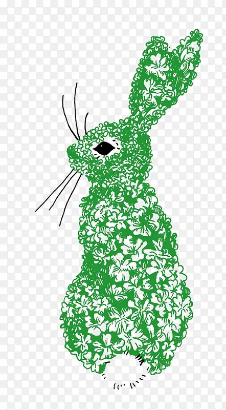 绿色花纹兔子