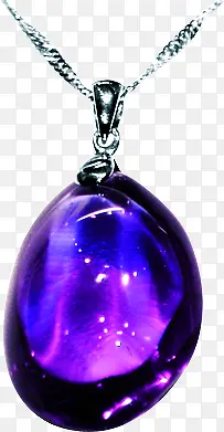 紫色晶莹水晶吊坠项链