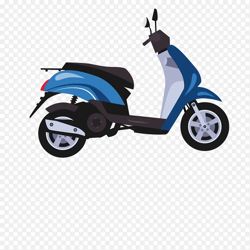 蓝色电动踏板电动车摩托车
