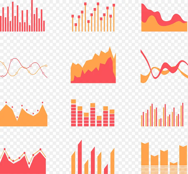 粉橘色数据分析图表
