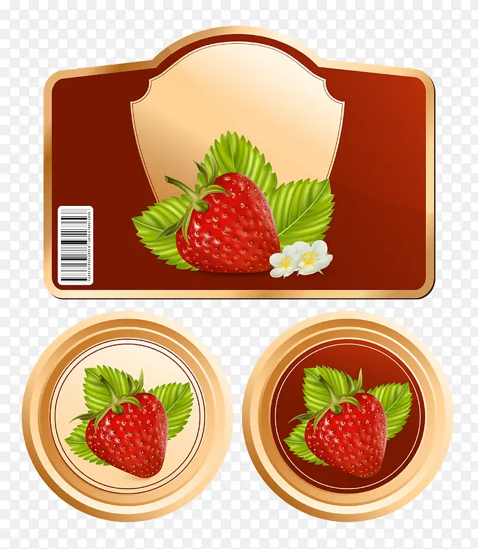 草莓标签矢量图