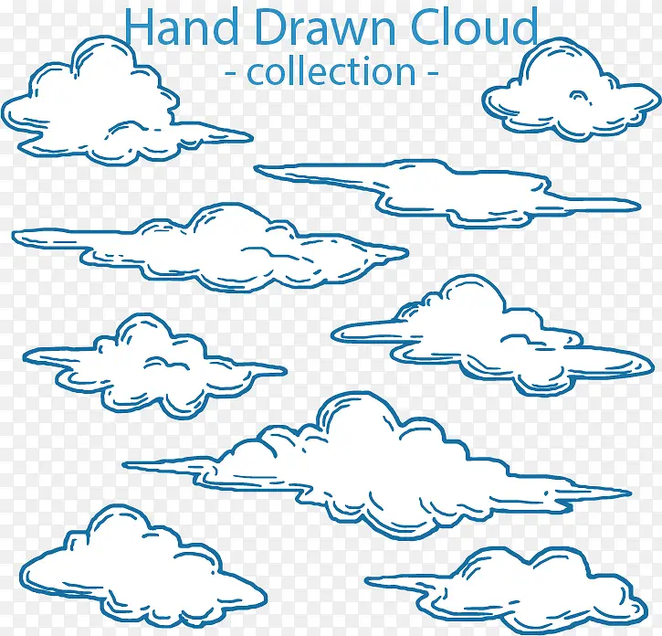 手绘天空中的云朵