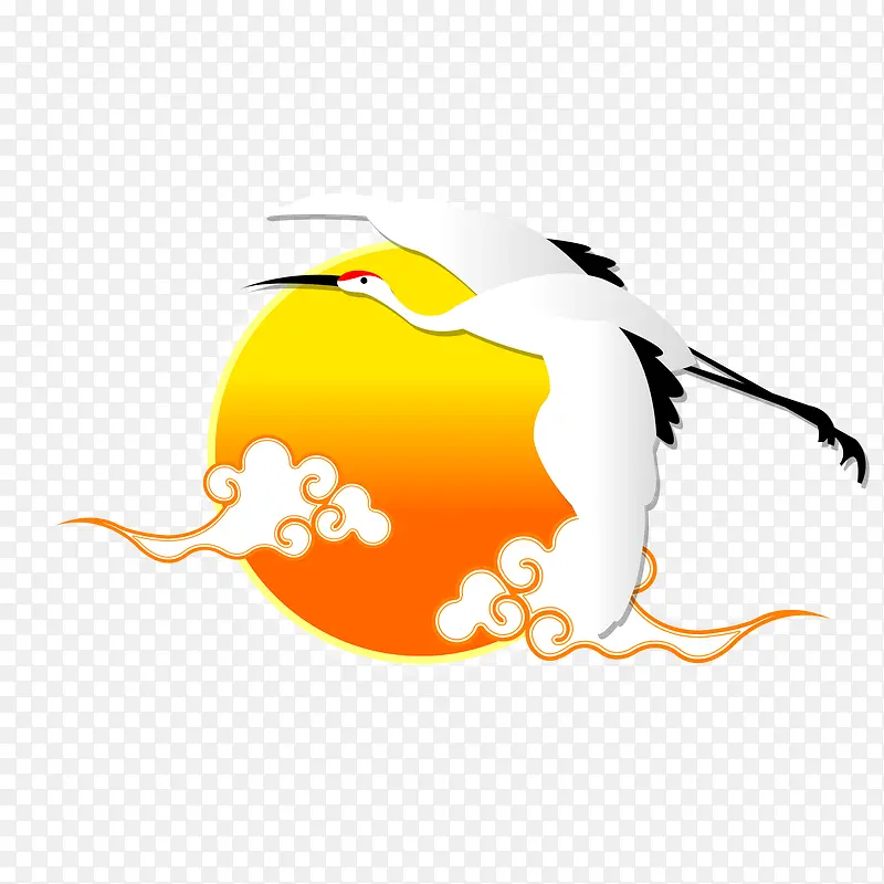 矢量白鹤图片