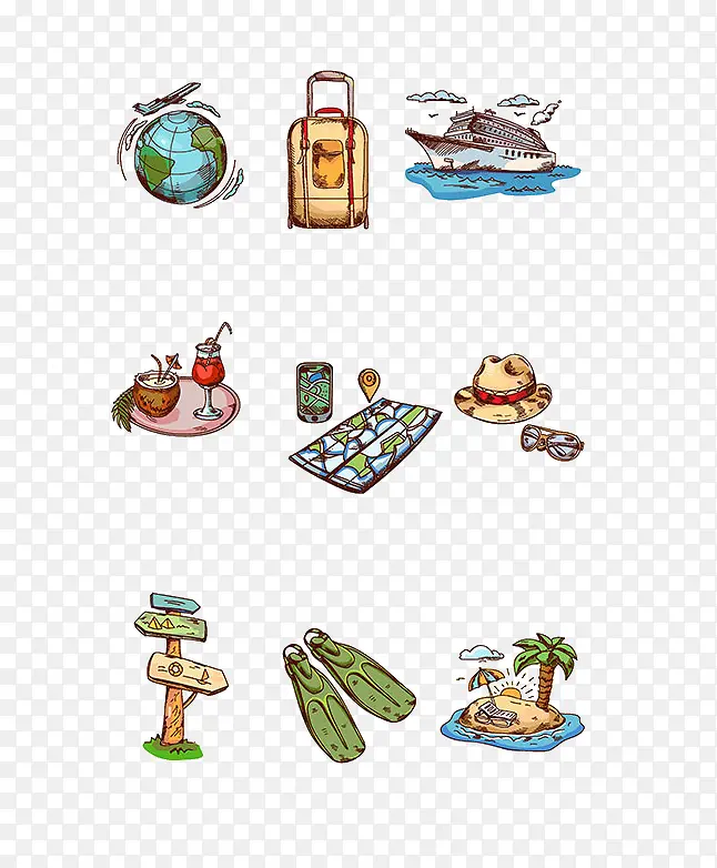 海边旅行必备用具素材
