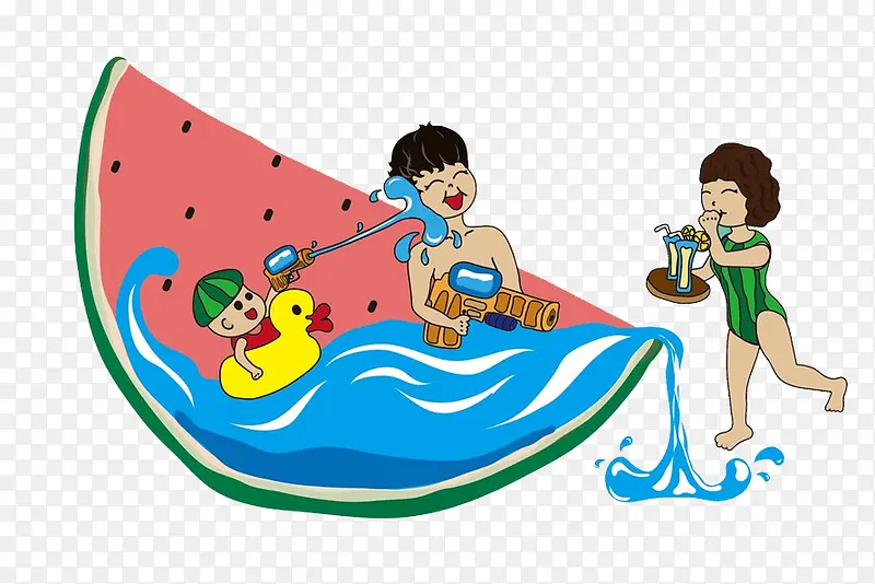 夏日西瓜戏水休闲度假活动
