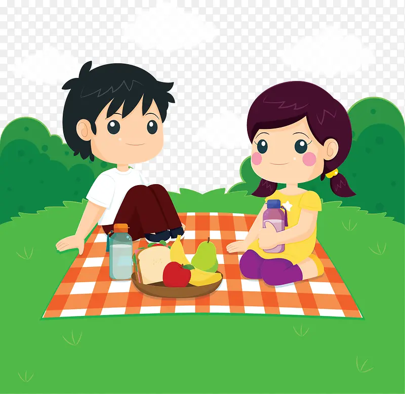 浪漫情侣公园野餐