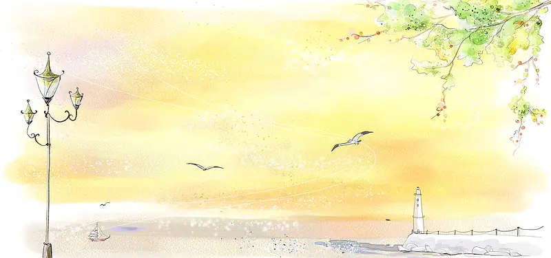 唯美风景插画背景