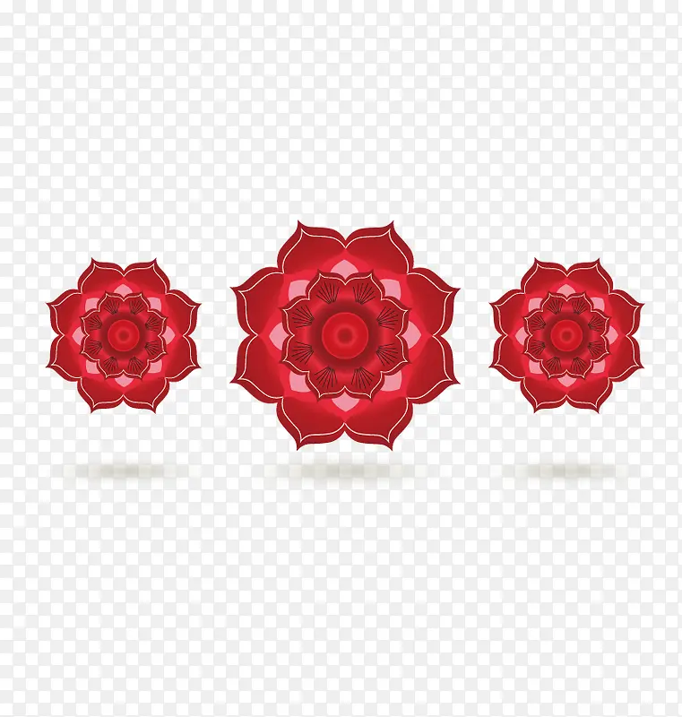 矢量红色的花