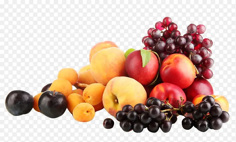 一堆水果葡萄桃子