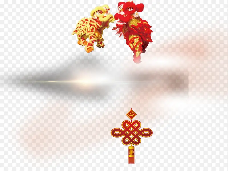舞狮中国结装饰元素