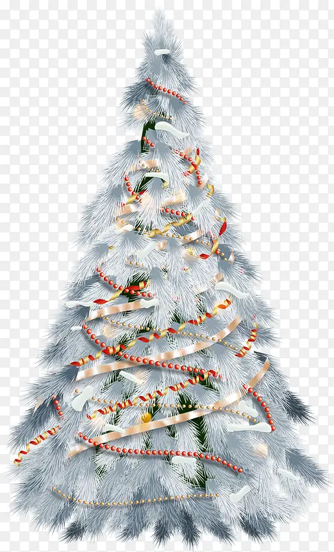 白色绸带圣诞树