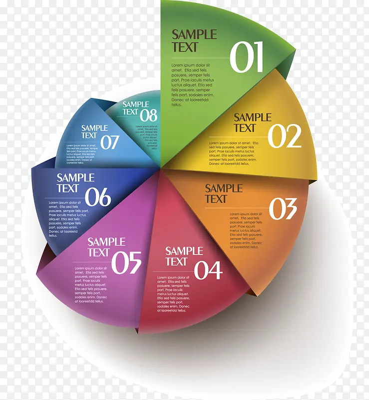 彩色圆环信息分类装饰矢量图