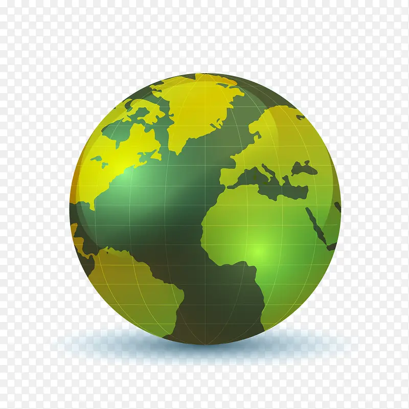 绿色立体地球矢量图