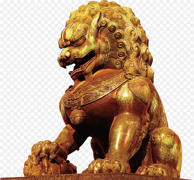 金色石狮子装饰图案PNG图片素材下载_图片编号9276100-PNG素材网