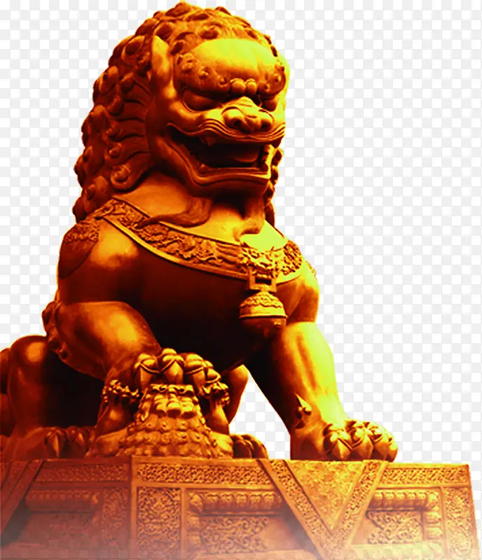 金色石狮子装饰元素PNG图片素材下载_图片编号9276117-PNG素材网