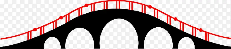 黑色剪影拱桥