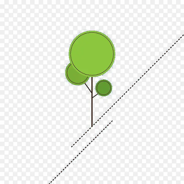 简洁断续线绿色树木