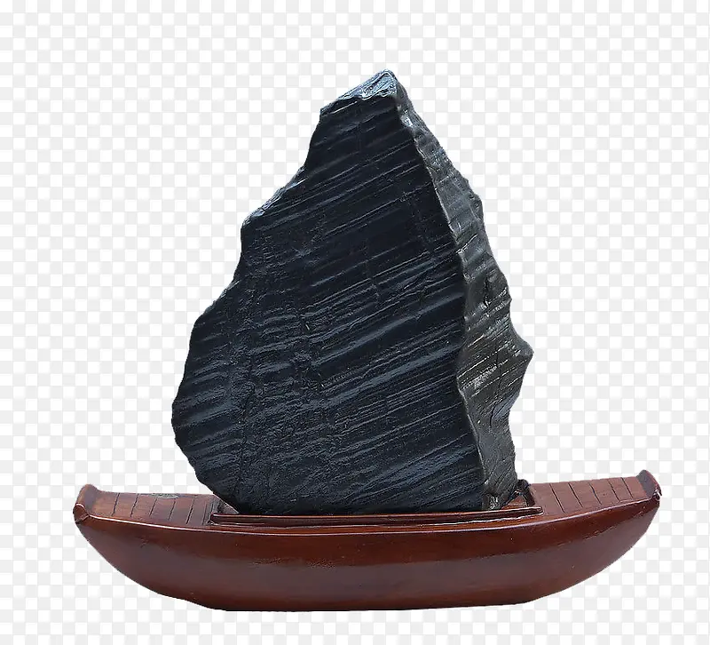 黑色船帆状奇石免抠图片