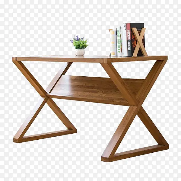 木质交叉造型书桌