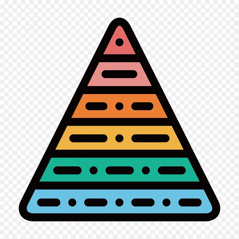 彩色手绘圆角三角形元素