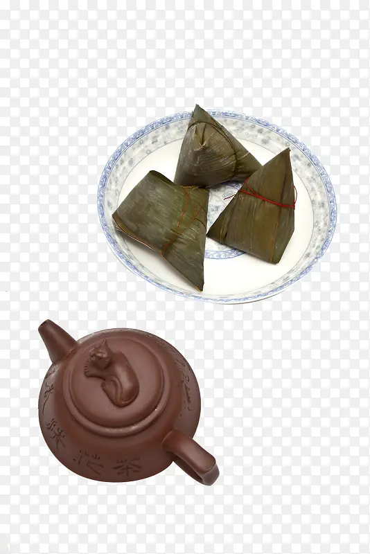 盘子里的3个粽子