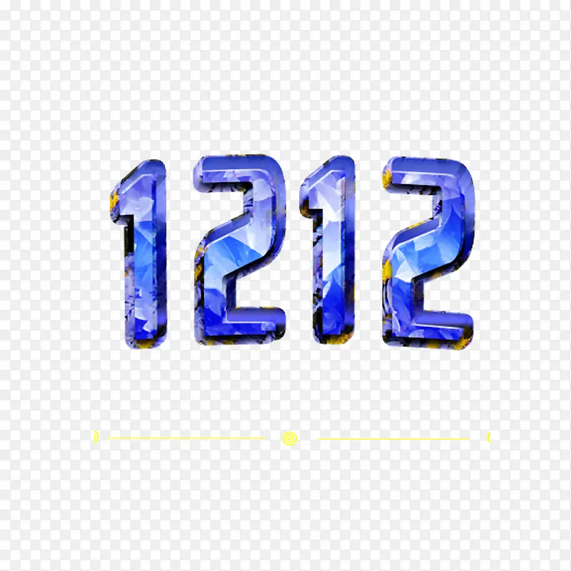蓝色炫酷双12购物节字体设计
