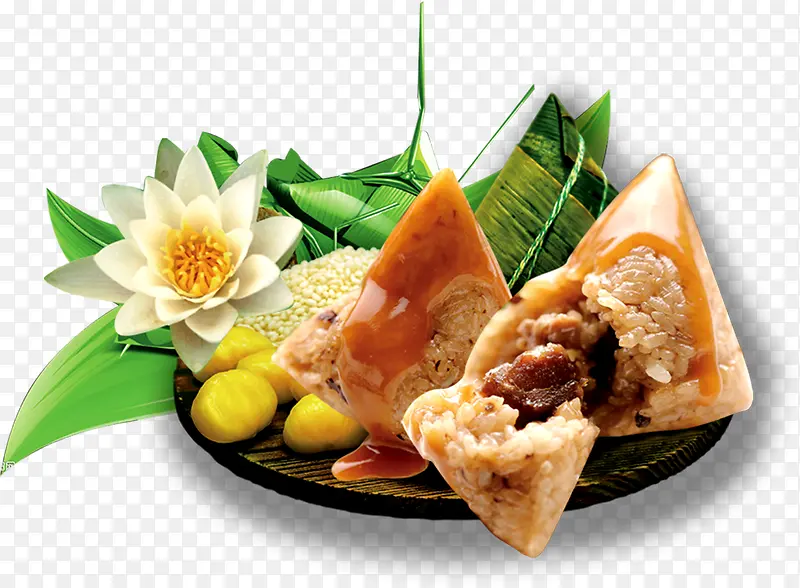 端午节一盘子粽子装饰