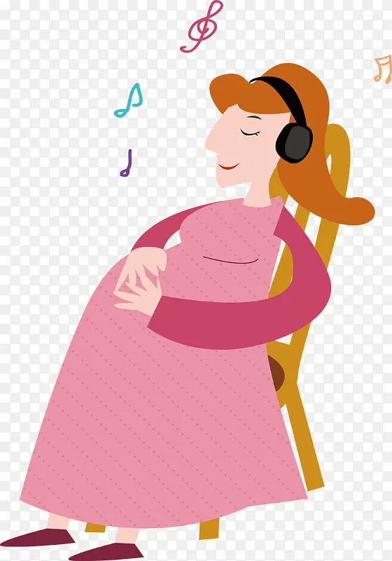 听音乐的孕妇