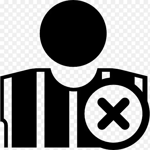足球运动员关闭和删除十字标志图标