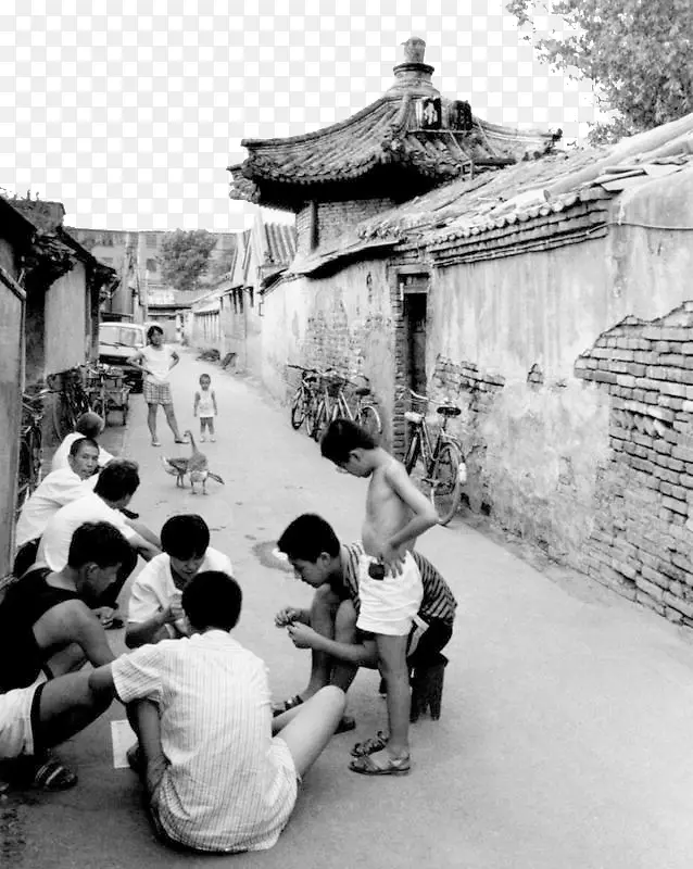 黑白色老北京胡同巷子