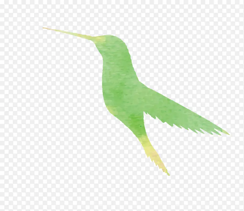 卡通手绘绿色的鸟