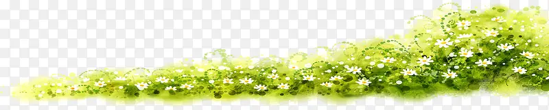 春天绿色水彩植物花海