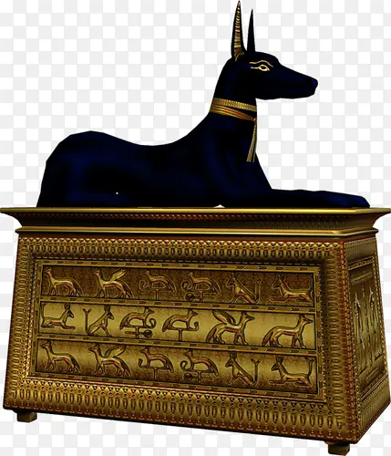 黑色埃及狗雕塑