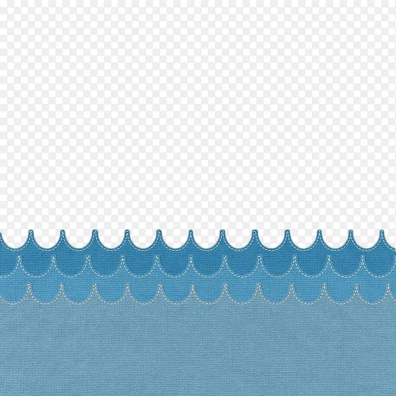 蓝色扁平化大海波浪曲线