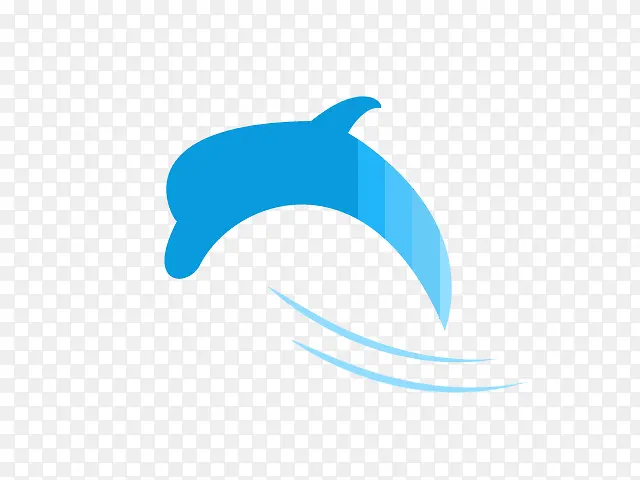 简约蓝色海豚简图