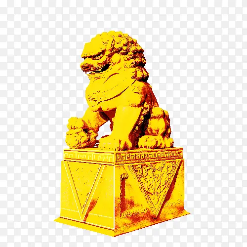 黄金色石狮子PNG图片素材下载_图片编号9303443-PNG素材网