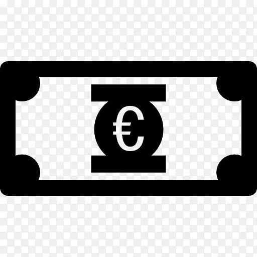 货币欧元票据纸图标