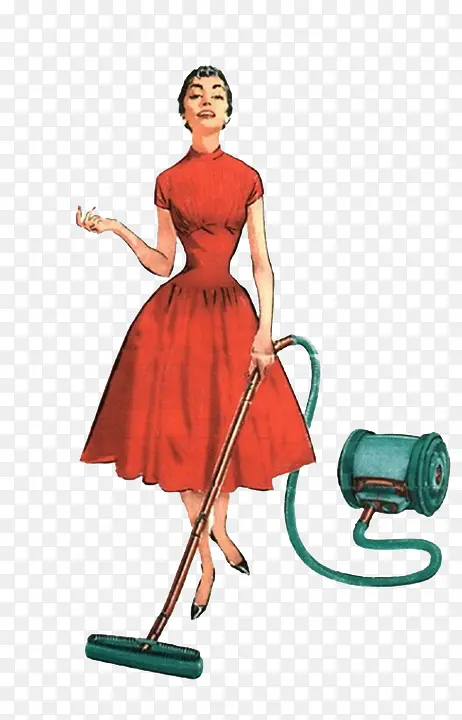 一个正在打扫的女人