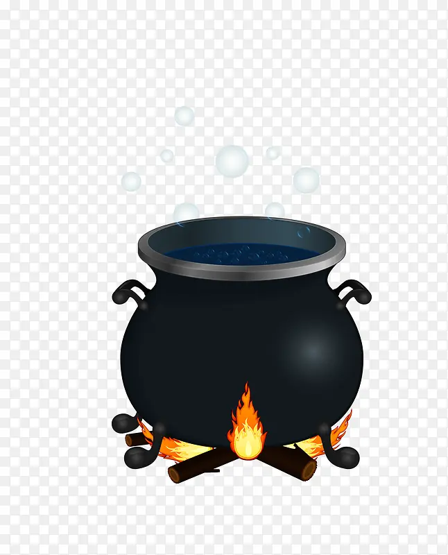 矢量黑色创意加热的水壶