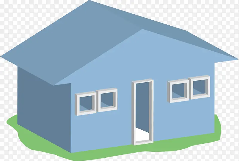 矢量蓝色小房子素材