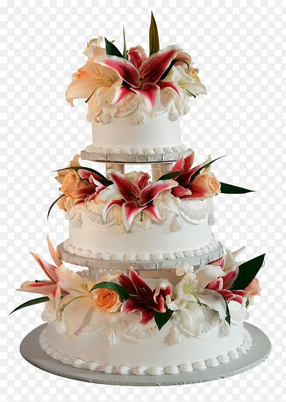 实物花朵婚礼蛋糕
