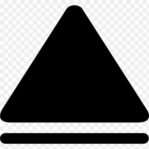 向上箭头的黑色三角形符号图标