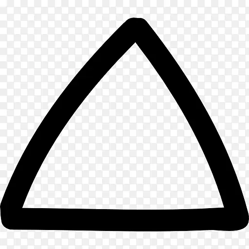 向上箭头的三角形手绘轮廓图标