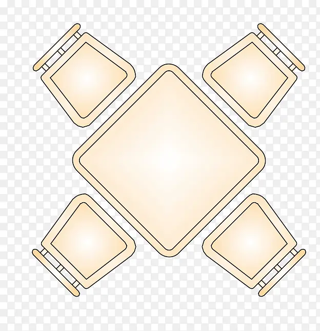 户型图彩平图正方形4人餐桌椅