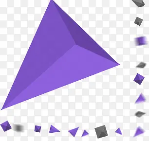 紫色立体三角装饰