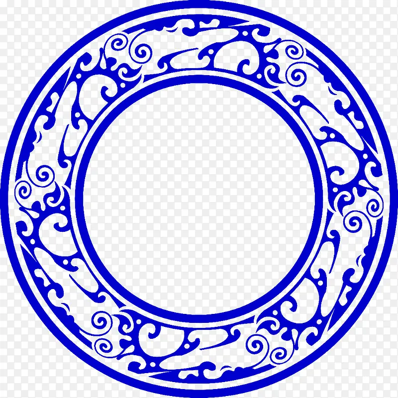蓝色中国风花纹边框纹理