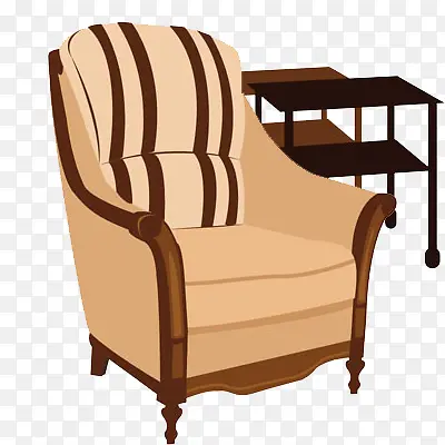 沙发椅和滑动小桌子组合
